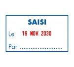 Tampon encreur automatique dateur "Saisi le" Trodat Professional Line 5460L bicolore