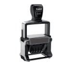 Tampon encreur automatique dateur "Payé le" Trodat Metal Line 5460L bicolore