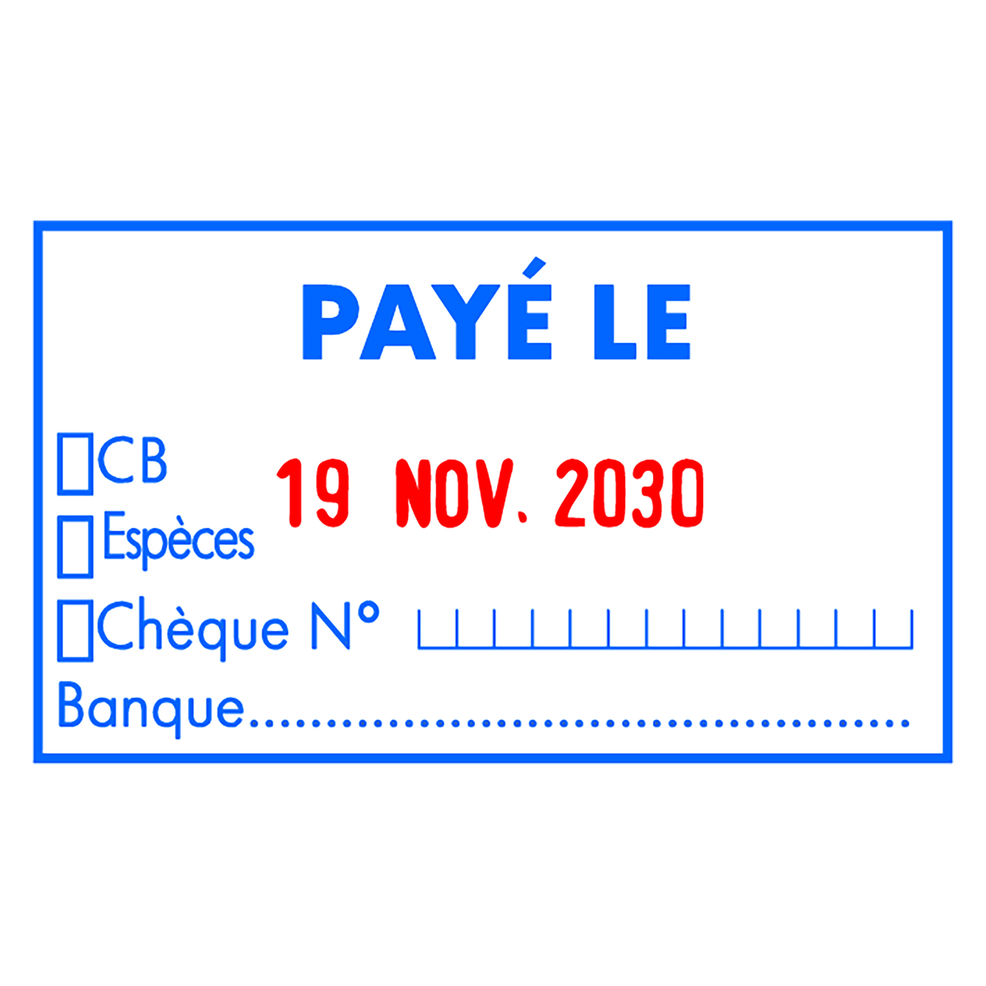 Tampon Dateur Trodat 5460L10 'Payé Le Banque' - Encre Bicolore Bleu/rouge - Plastique Recyclé - Usage Professionnel