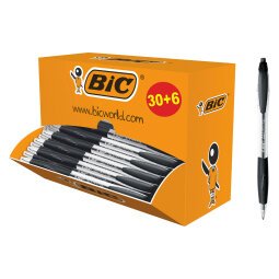 Pack of 30 ballpoint pens Bic Atlantis retractable + 6 for free 