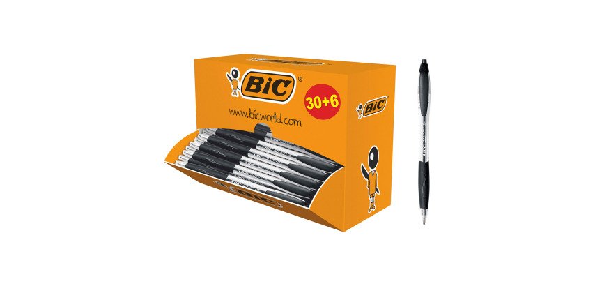 Pack de 30 stylos bille Atlantis Bic rétractables + 6 offerts