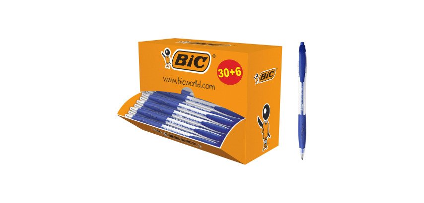 Pack de 30 stylos bille Atlantis Bic rétractables + 6 offerts