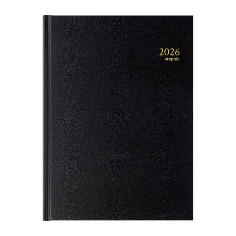 Agenda journalier Brepols Bremax - année 2026 - 21 x 29 cm noir