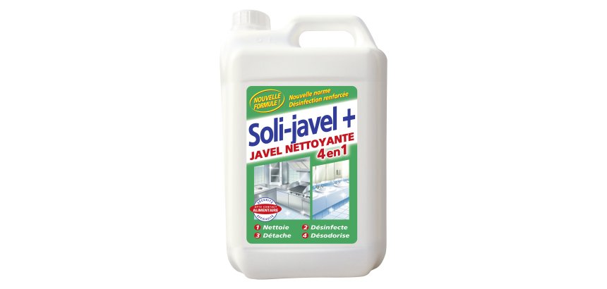 Javel nettoyante Solipro 2 en 1 - Bidon 5 litres