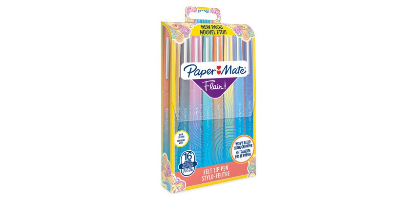 Felt tip pens Papermate Flair medium writing - Pack of 16 assorted colours