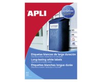 Etiquetas poliéster Láser Blancas 210 x 297 resistentes a intemperie Apli 1228