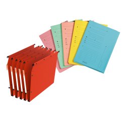 Pack 50 hanging folders for cabinets 33 cm kraft Ultimate Elba bottom 15 mm orange + 50 index sleeves free