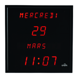 Horloge murale Led calendrier 28 x 28 - Électrique