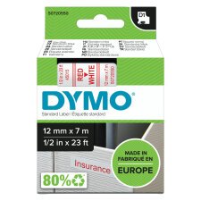 Cinta Dymo D1 fondo blanco ancho 12 mm x 7 m