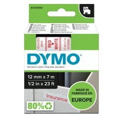 En_nastri dymo d1 12 mm x 7 m rosso/bianco