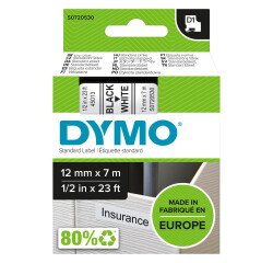 Cinta Dymo D1 fondo blanco ancho 12 mm x 7 m