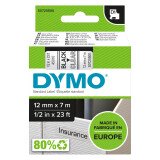 Ruban polyester Dymo D1 S0720500 12 mm transparent écriture noire