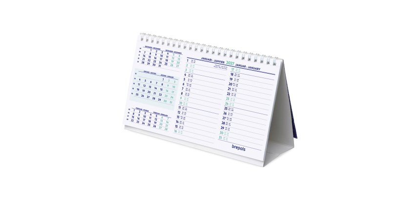 Desk calendar 2027 Brepols standard size 21 x 12,5 cm