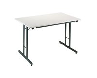 Pack 1 table pliante multi-usage L 120 x P 80 cm plateau gris clair / pieds anthracite  + 1 OFFERTE