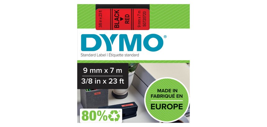 Dymolint 9 mm kleur tekst zwart