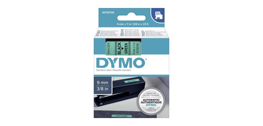 Dymolint 9 mm kleur tekst zwart