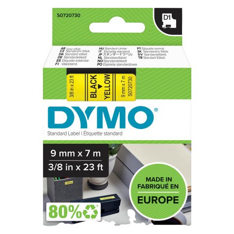 Dymo Schriftband 12 mm Farbe Text Schwarz