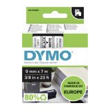 Band Dymo 9 mm Weiß oder transparent schwarze Druck