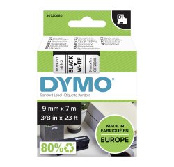 Cinta Dymo D1 fondo blanco ancho 9 mm x 7 m