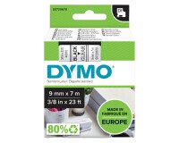 Cintas Dymo 9 mm escritura negra, fondo transparente. Dymo 40910
