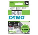 Ruban étiqueteuse Dymo fond transparent écriture noire 9 mm x 7 m