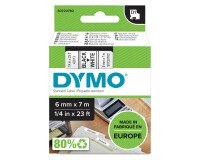 Cinta Dymo D1 escritura negra ancho 6 mm x 7m
