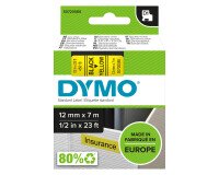 Cinta Dymo D1 escritura negra ancho 12 mm x 7 m