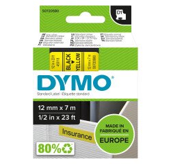 Cinta Dymo D1 escritura negra ancho 12 mm x 7 m