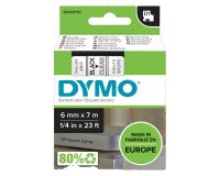 Ribbon polyester Dymo D1 S0720770 6 mm translucent with black text