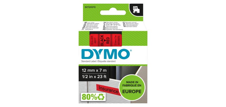 Ruban étiqueteuse Dymo écriture noire