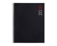 Agenda espiral City Pro Semana vista 210 x 270 mm Polipropileno negro Miquelrius