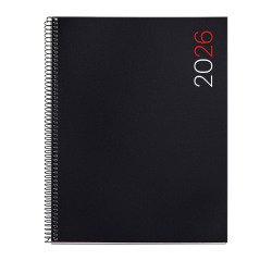 Agenda espiral City Pro Semana vista 210 x 270 mm Polipropileno negro Miquelrius