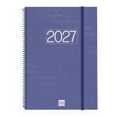 Agenda espiral Year 210 x 297 semana vista Finocam azul