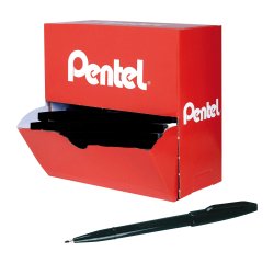 Pack of 36 Pentel Sign Pen black felt-tip pens + 12 free