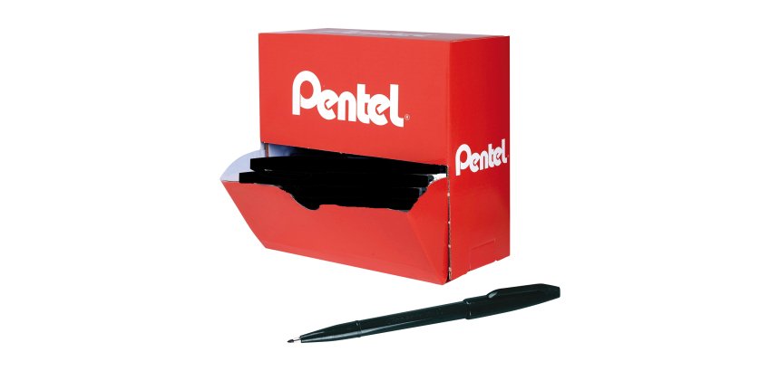 Pack 36 stylos feutres Pentel Sign Pen noirs + 12 offerts