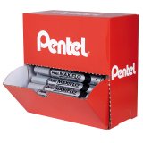 Pack de 30 marqueurs effaçables Maxiflo Pentel pointe conique 4 mm noire + 6 offerts