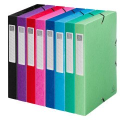 Boîte de classement Idérama en carte pelliculée 7/10e - dos 4 cm - couleurs assorties