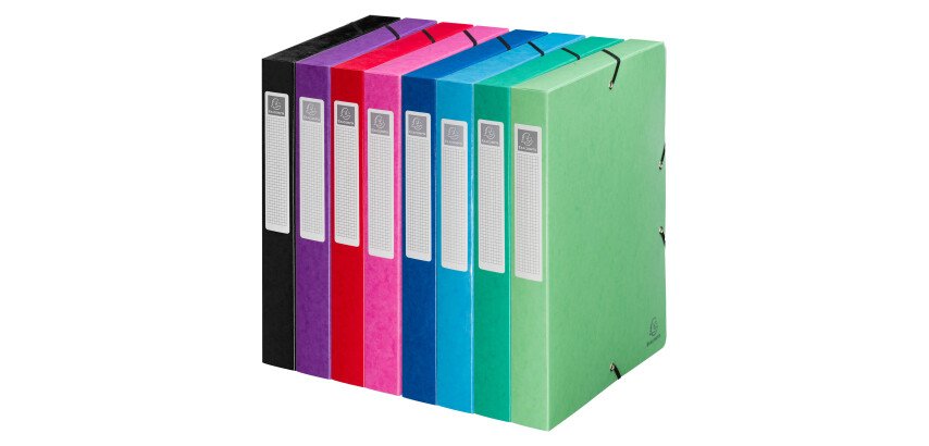 Boîte de classement IDERAMA en carte pelliculée 7/10e - dos 4 cm - couleurs assorties