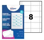 Boîte de 200 inserts microperforés Avery L7418 pour badge 55 x 86 mm