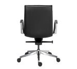 Fauteuil de bureau Bruneau Arago cuir - dossier bas accoudoirs - mécanisme Basculant axe décalé - pieds aluminium
