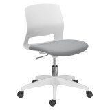 Chaise de bureau KAREL assise tissu - Pieds blanc