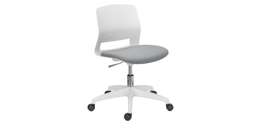 Office chair KAREL fabric seat - White feet