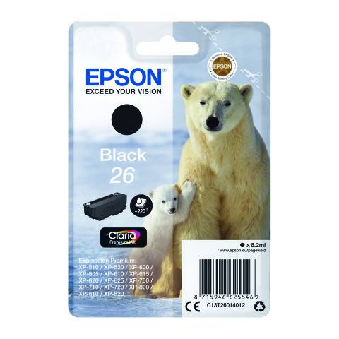 Epson 26 cartucho original Negro (220 páginas)