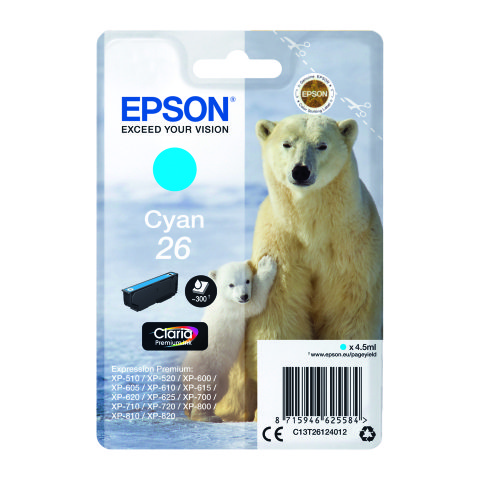 Epson 26 Cartucho original Cian (300 páginas)