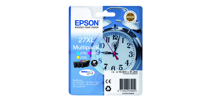 Epson 27XL Pack 3 de cartuchos originales tricolor Alta capacidad (3 x 1100 páginas)