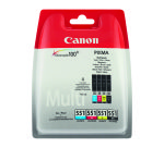 Canon CLI-551 Pack de 4 cartuchos originales negro + tricolor (1125 + 3 x 335 páginas)