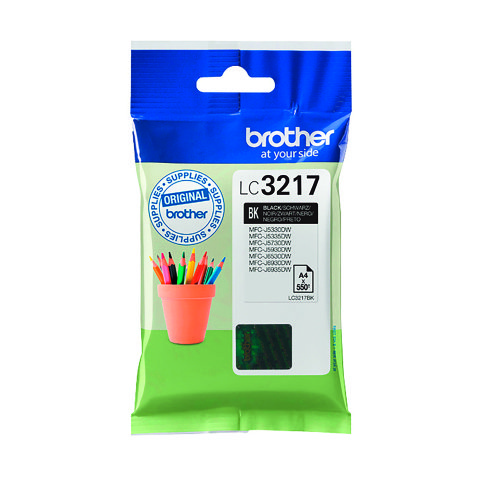 Brother LC3217BK cartucho original negro (550 páginas)