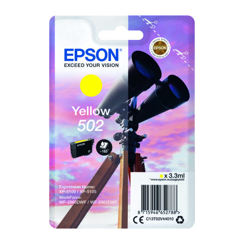 Epson 502 Cartucho original colores separados cian, magenta, amarillo (165 páginas) 