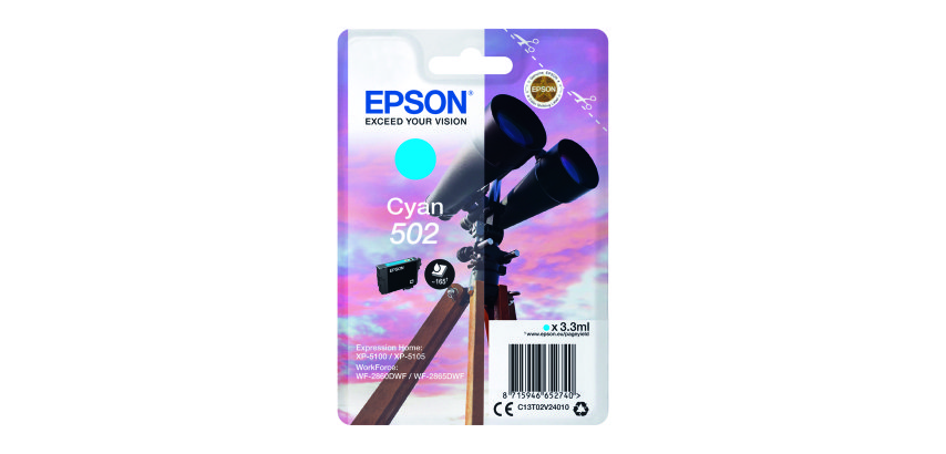 Epson 502 Cartucho original colores separados cian, magenta, amarillo (165 páginas) 