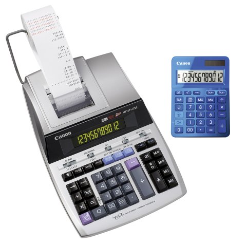 Calculatrice imprimante Canon MP-1211LTSC - 12 chiffres + calculatrice LS123K bleue offerte